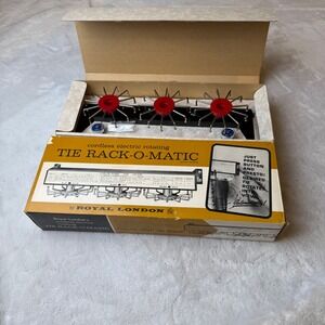 Vintage Royal London Tie Rack-O-Matic Electric‎ Rotating Tie Rack Japan 022 Box